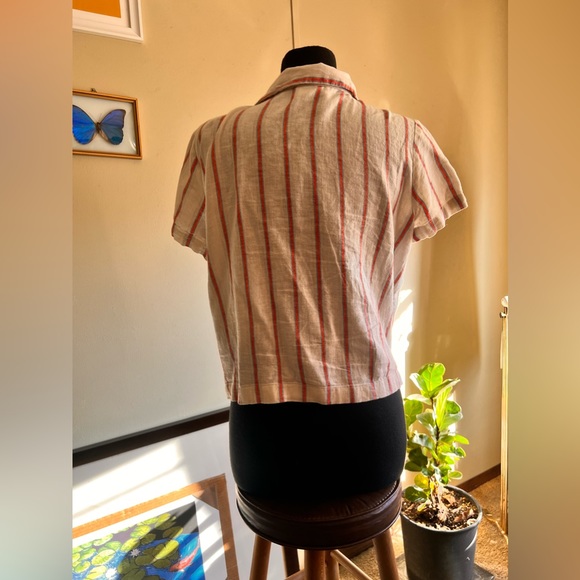 Universal thread, salmon, and blue, striped button-down - Picture 2 of 4